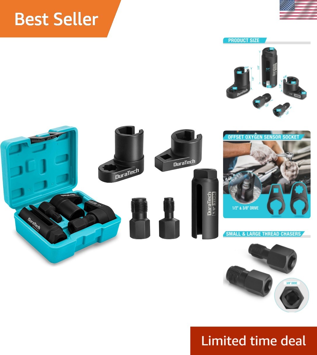 5PCS O2 Oxygen Sensor Socket Set 5PCS O2 Oxygen Sensor Socket Set