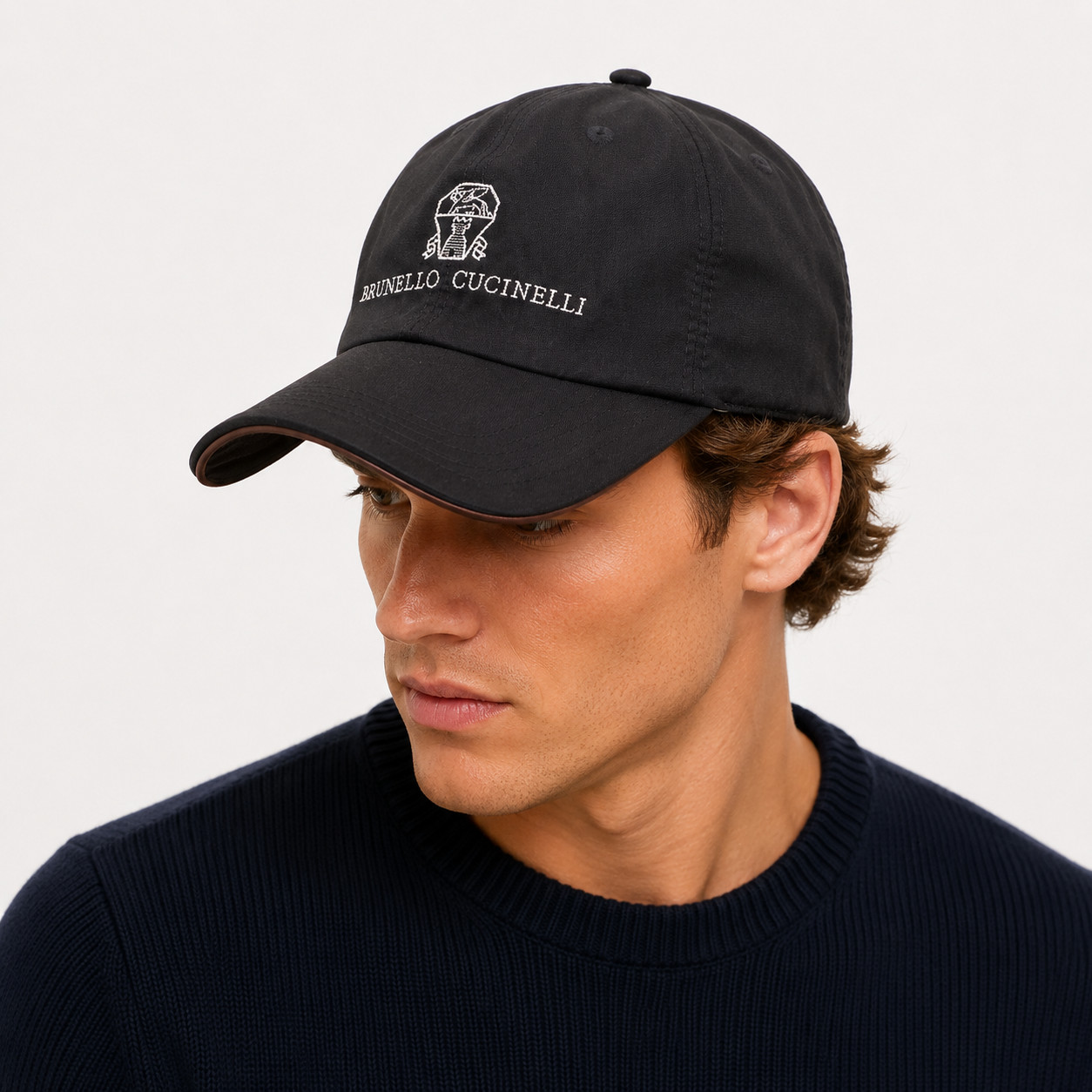 Brunello Cucinelli New Black Cotton All-Season Baseball Cap One Size Unisex