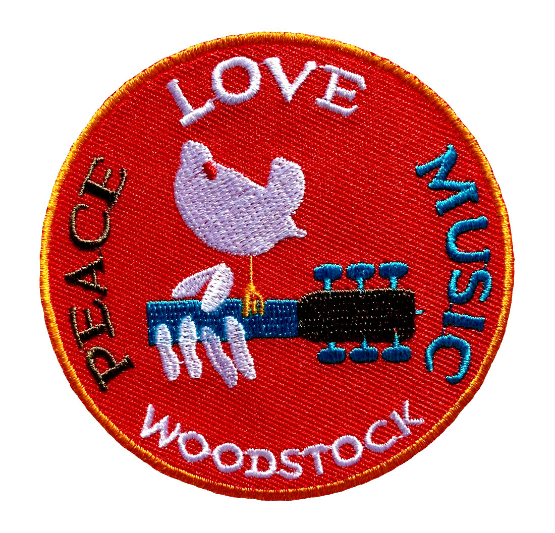 Peace Love Music Hippie Woodstock Patch [Iron on Sew on-3.0 inch]