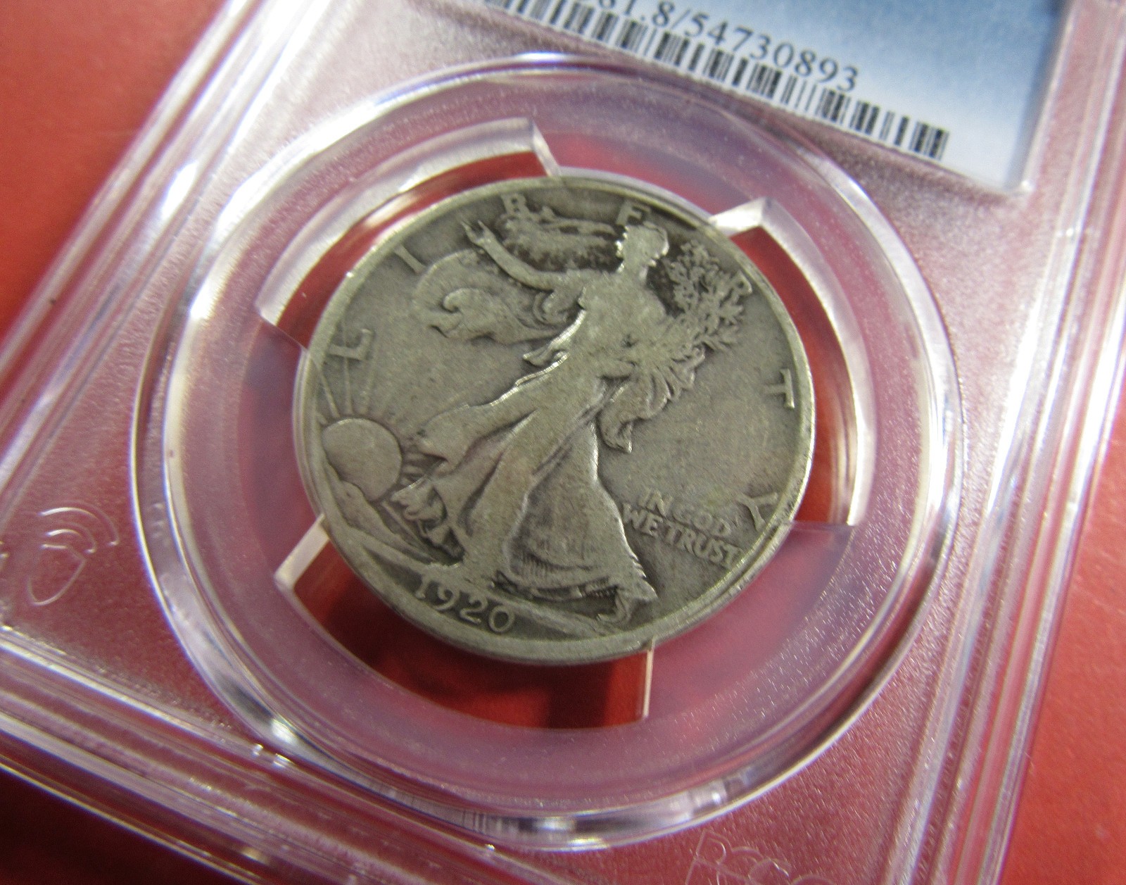 1920 50c PCGS VG08. Choice original early date Walking Liberty. (826127)