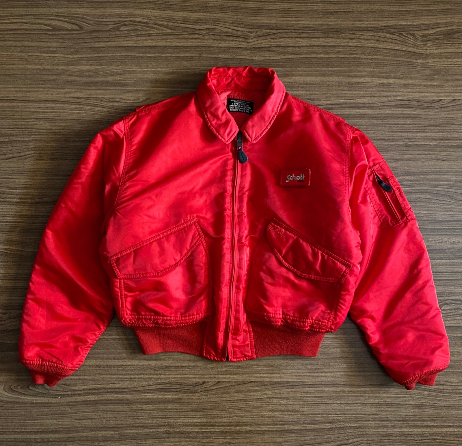 Vintage Red Schott NYC CWU-R Bomber Jacket Made In USA Vintage Red Schott NYC CWU-R Bomber Jacket Made In USA