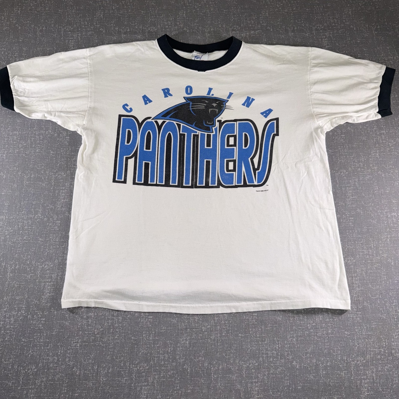 Vintage Carolina Panthers Shirt Mens XL White NFL Football All Out Fan 90s