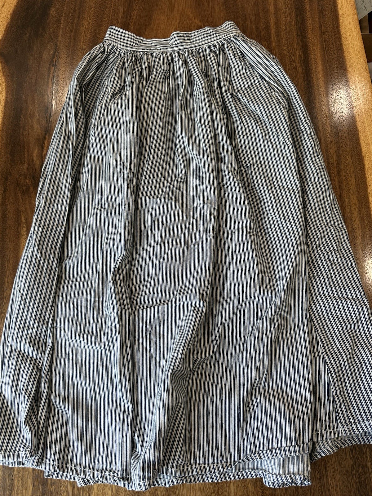 Japan BEAMS BOY Navy White Workstripe Circular Skirt Chambray Casual One Size Japan BEAMS BOY Navy White Workstripe Circular Skirt Chambray Casual One Size
