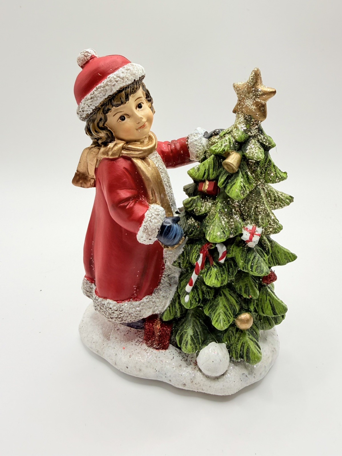 Vintage Tii Collections Christmas Victorian Child Girl Resin Figurine Tree