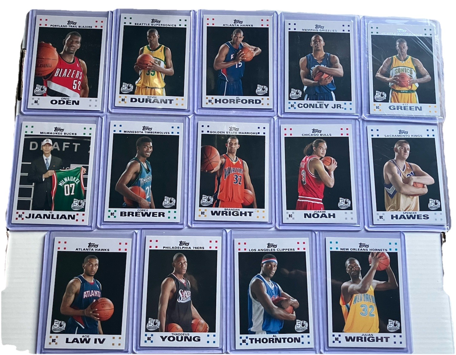 07-08  Topps Basketball Rookie Card Set- Kevin Durant RC All Cards in Toploaders