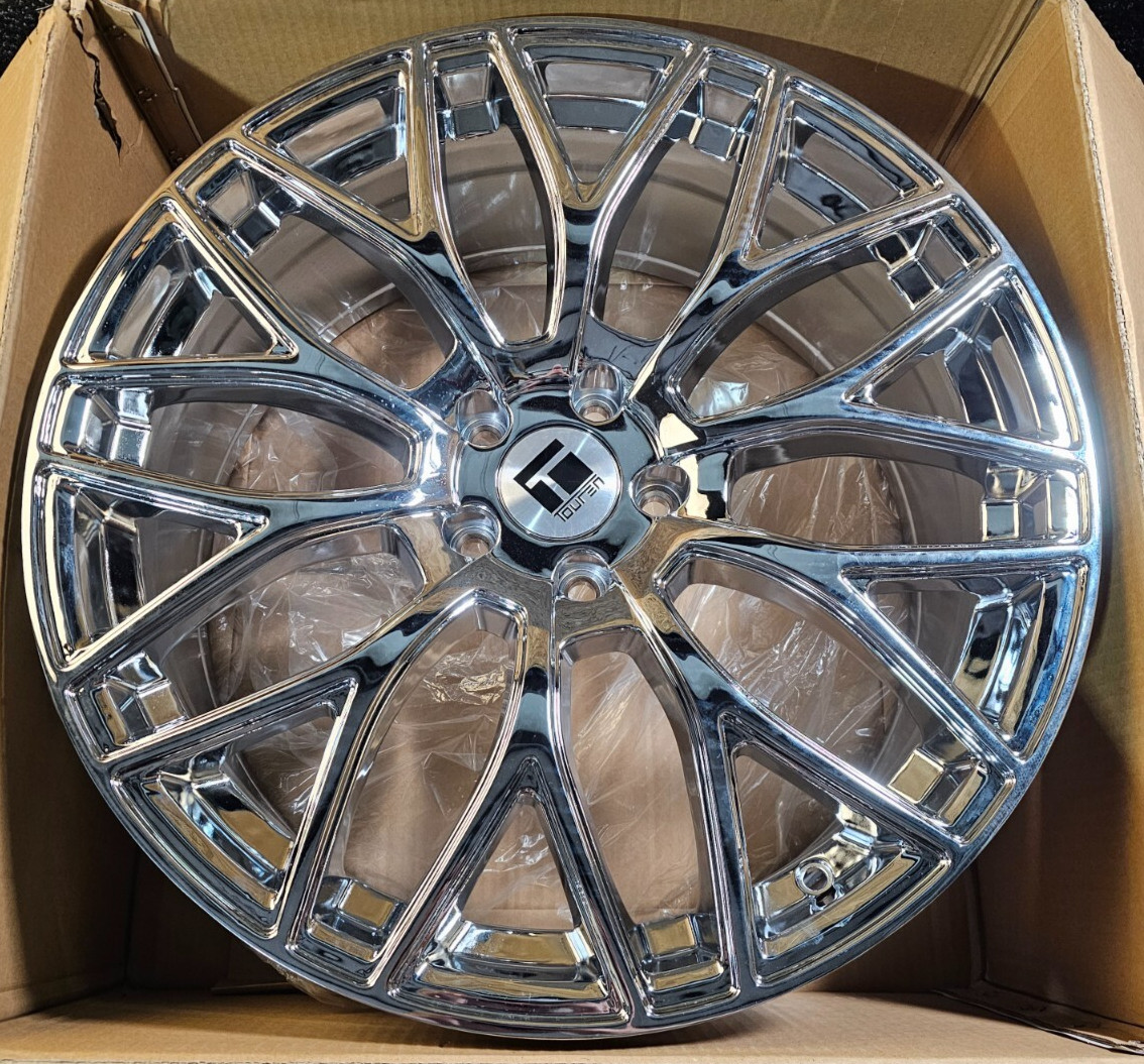 (QTY 1) Touren TR76 Chrome 10-Spoke Wheel Rim 20x8.5 5x114.3 35mm, 3276-2865C35