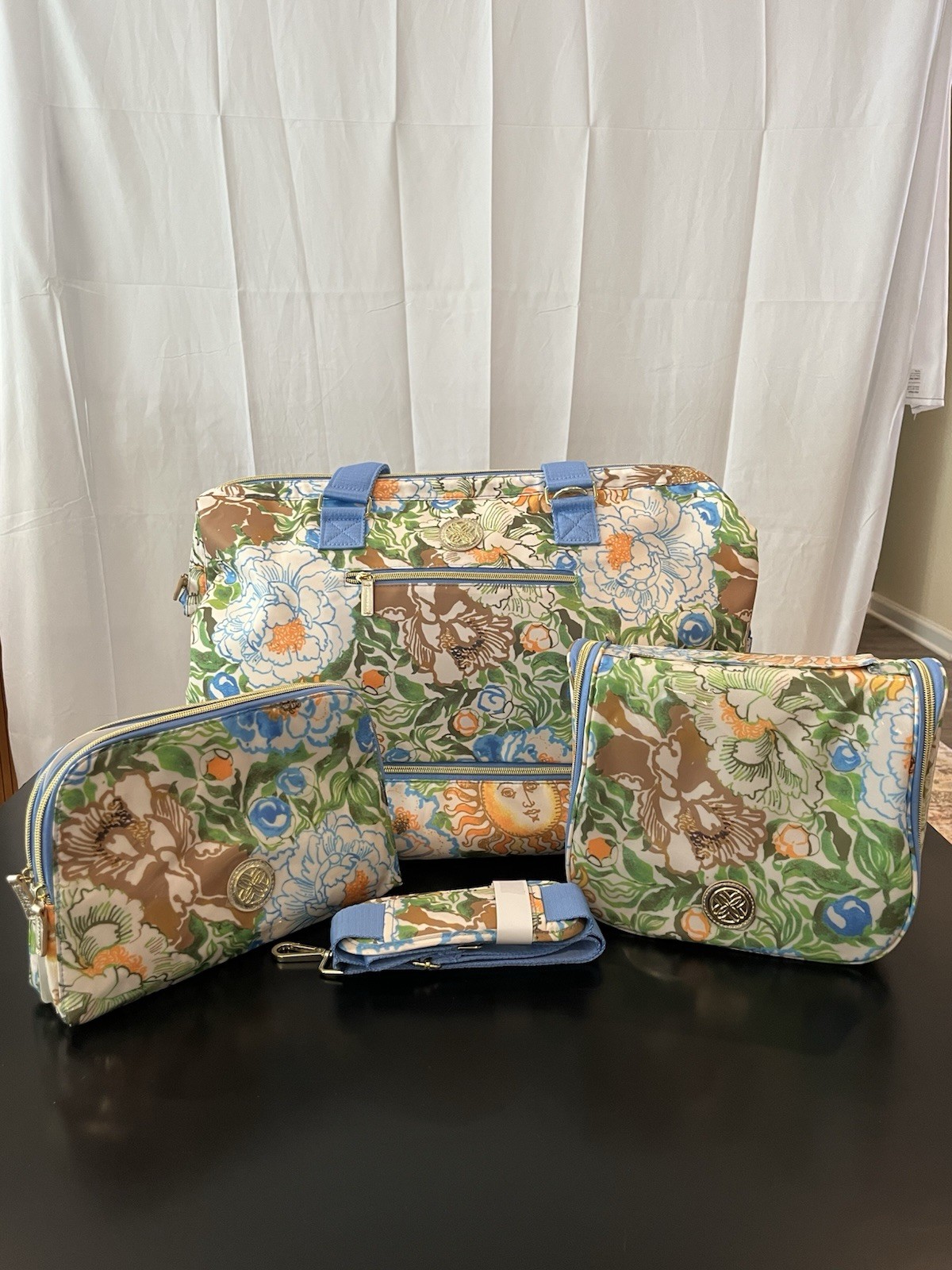 Lilly Pulitzer Travel Weekender, Cosmetics Hanging Case, Pouch, Bonus Pouch Set