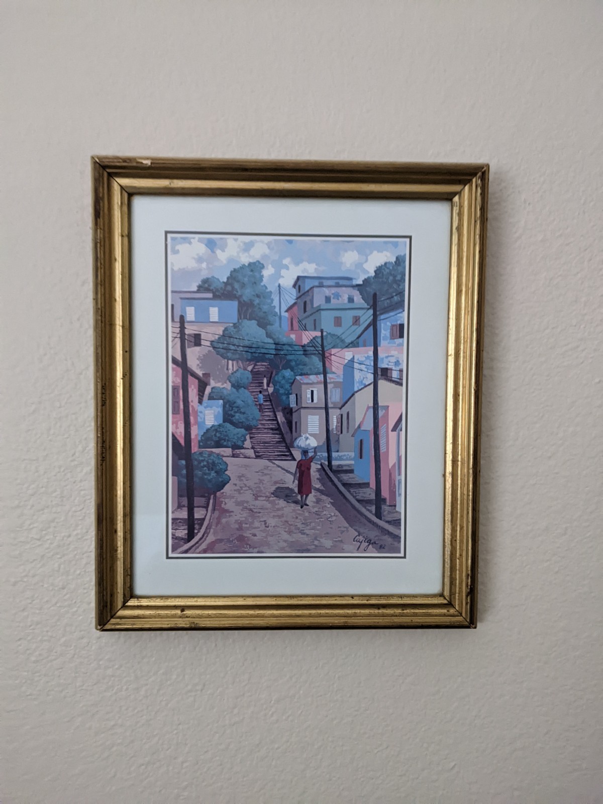 Old San Juan Puerto Rico Vintage 1982 Luis German Cajiga Signed Serigraph Print.