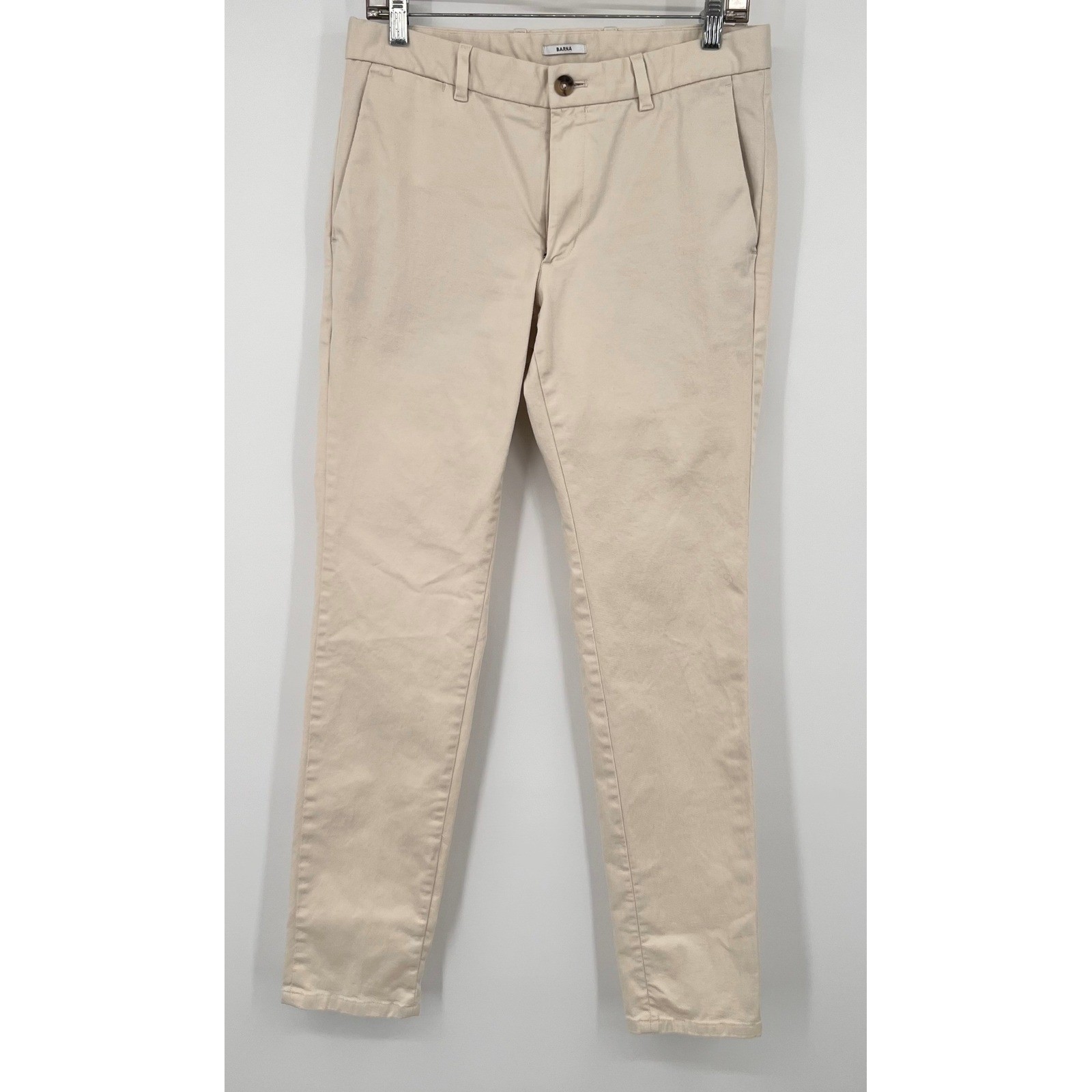 Mango MNG Barna Mens Slim Fit Chino Pants Beige Khaki Size 31 Cotton Twill Mango MNG Barna Mens Slim Fit Chino Pants Beige Khaki Size 31 Cotton Twill