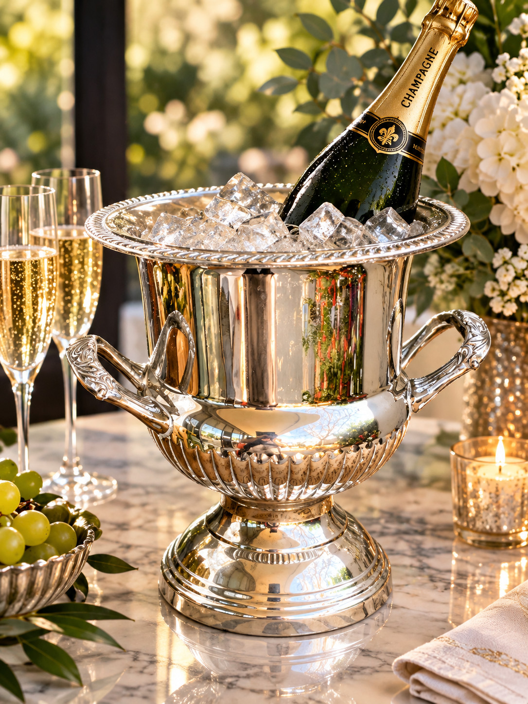 Vintage E.P.N.S. large champagne /wine bucket with two side handles./0