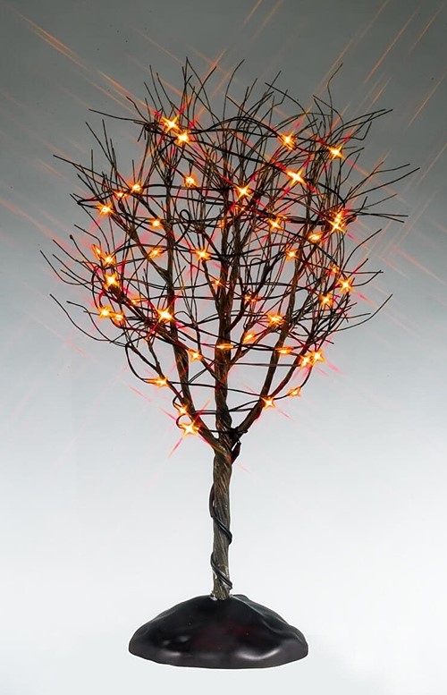 Lemax Dry Tree With Orange Lights (Battery Operated) 54520 BRAND NEW 