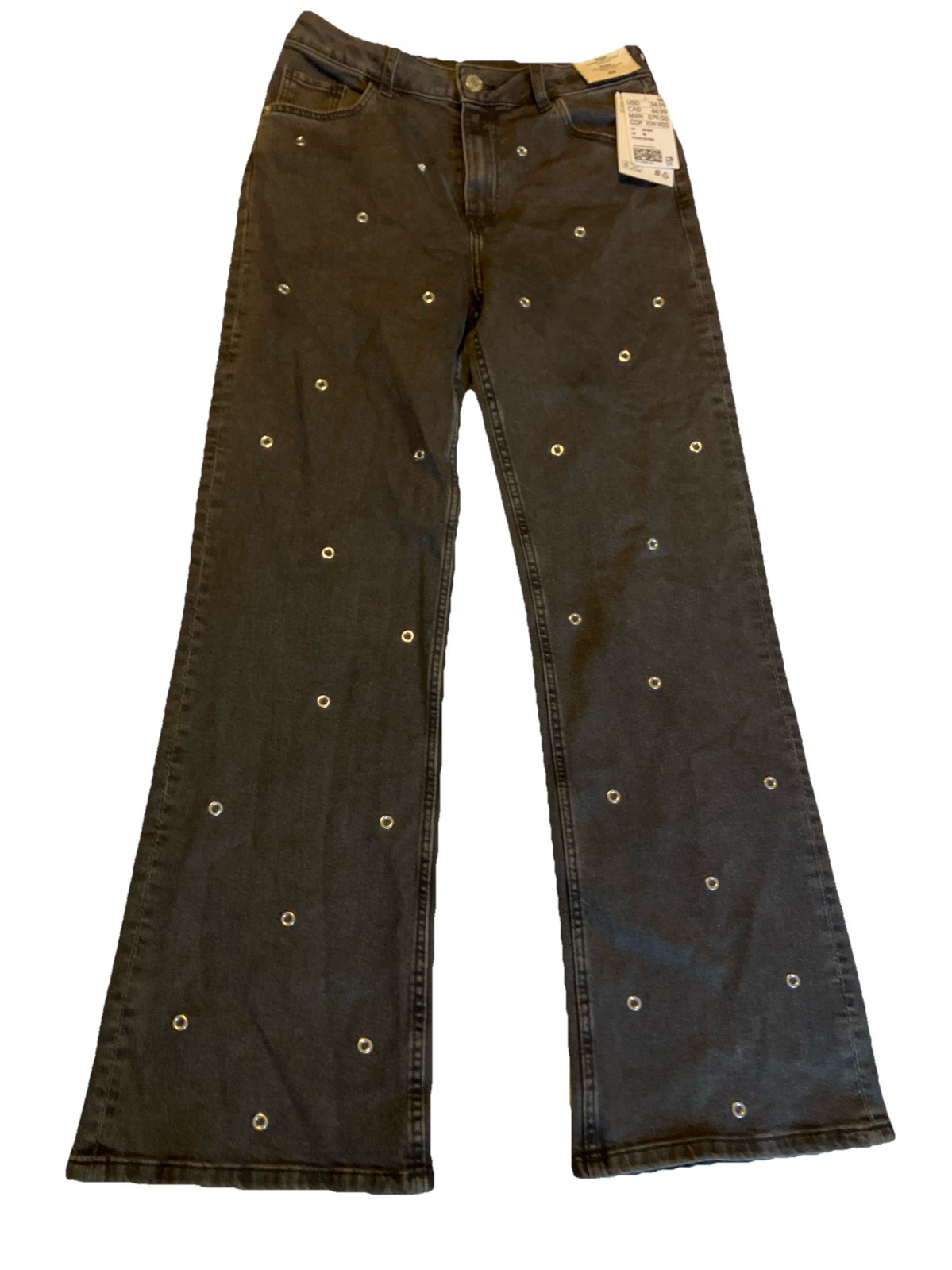 H&M Black Silver Baggy Jeans Sz 16 NWT New H&M Black Silver Baggy Jeans Sz 16 NWT New
