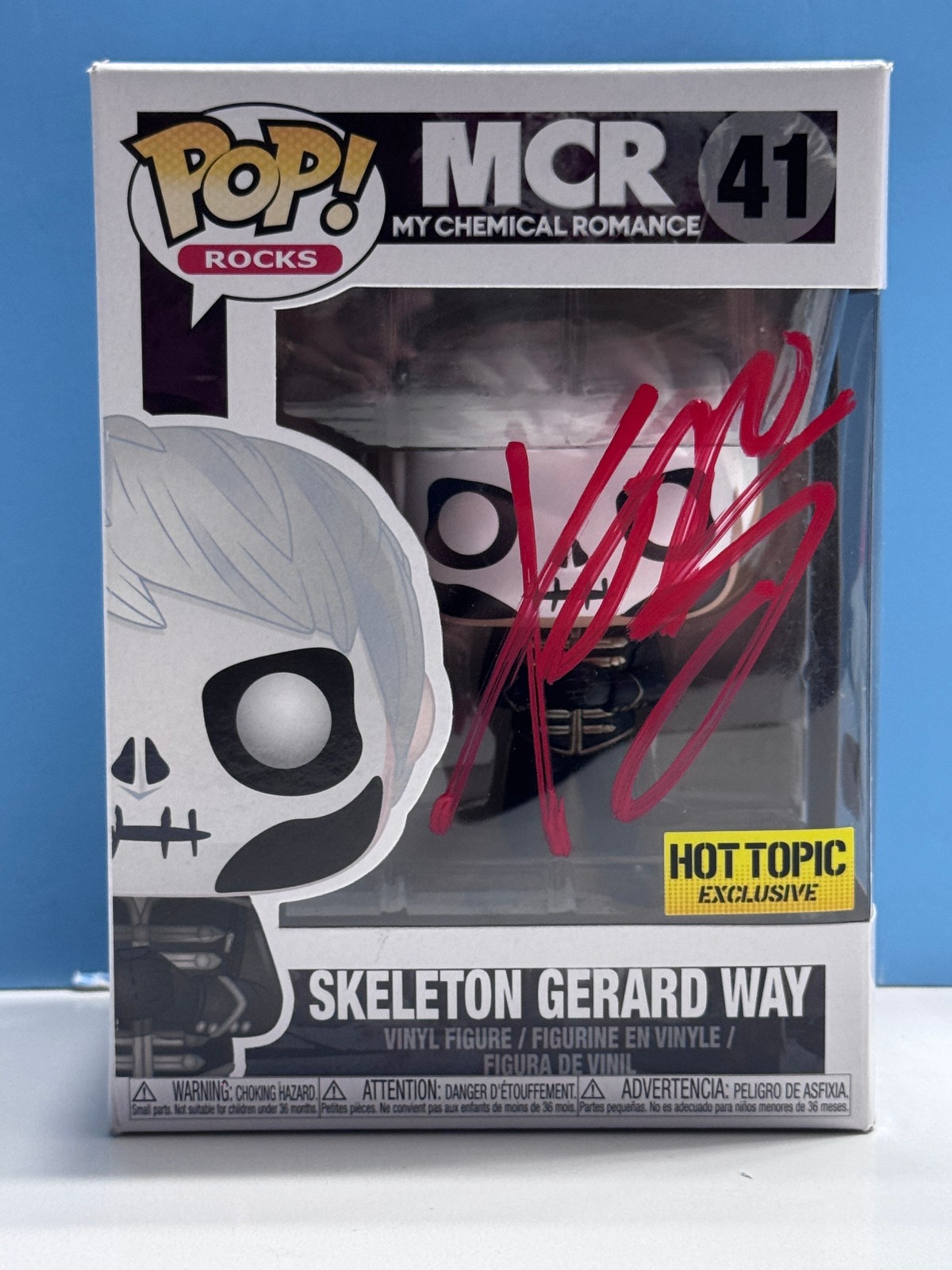 Funko Pop MY CHEMICAL ROMANCE - SKELETON GERARD WAY #41 SIGNED AUTHENTICATED Funko Pop MY CHEMICAL ROMANCE - SKELETON GERARD WAY #41 SIGNED AUTHENTICATED