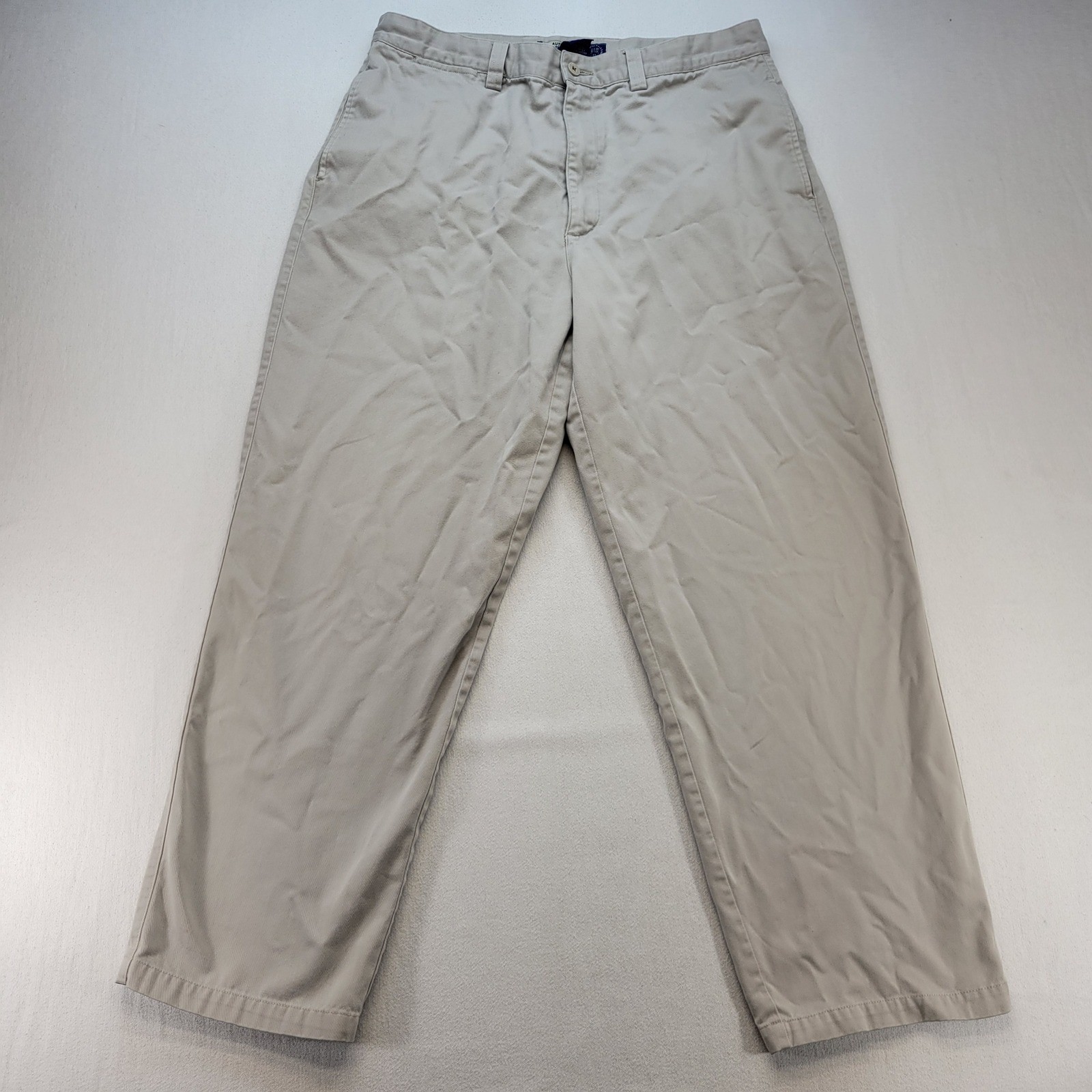 Authentic Laundered Khakis Pants Mens 36x30 Stone Chino Flat Front ALK Casual Authentic Laundered Khakis Pants Mens 36x30 Stone Chino Flat Front ALK Casual