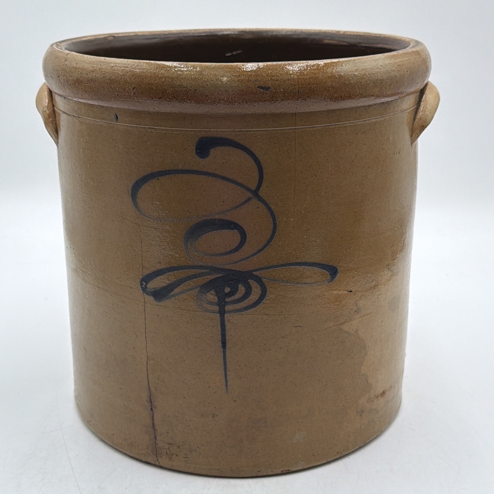 Antique Red Wing 3 Gallon Salt Glaze Stoneware Crock Cobalt Bee Sting 1800s