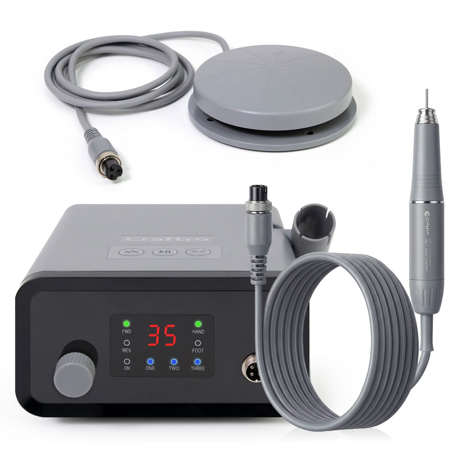 Craftro VK-MM2 Dental Lab Desktop Micromotor w/ Cord Polishing Handpiece 50K RPM