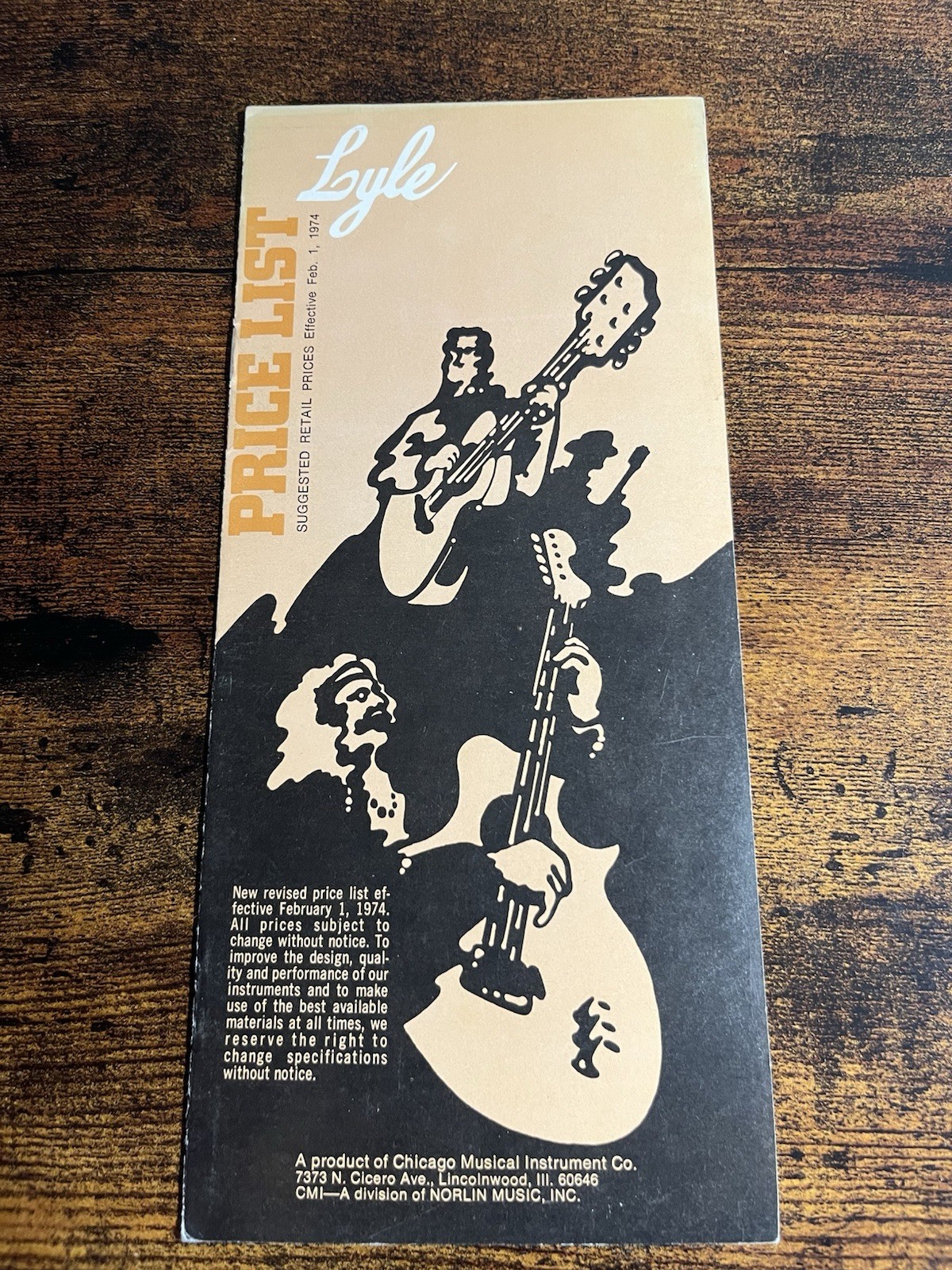 Vintage 1974 Lyle Musical Instruments Retail Price List Vintage 1974 Lyle Musical Instruments Retail Price List