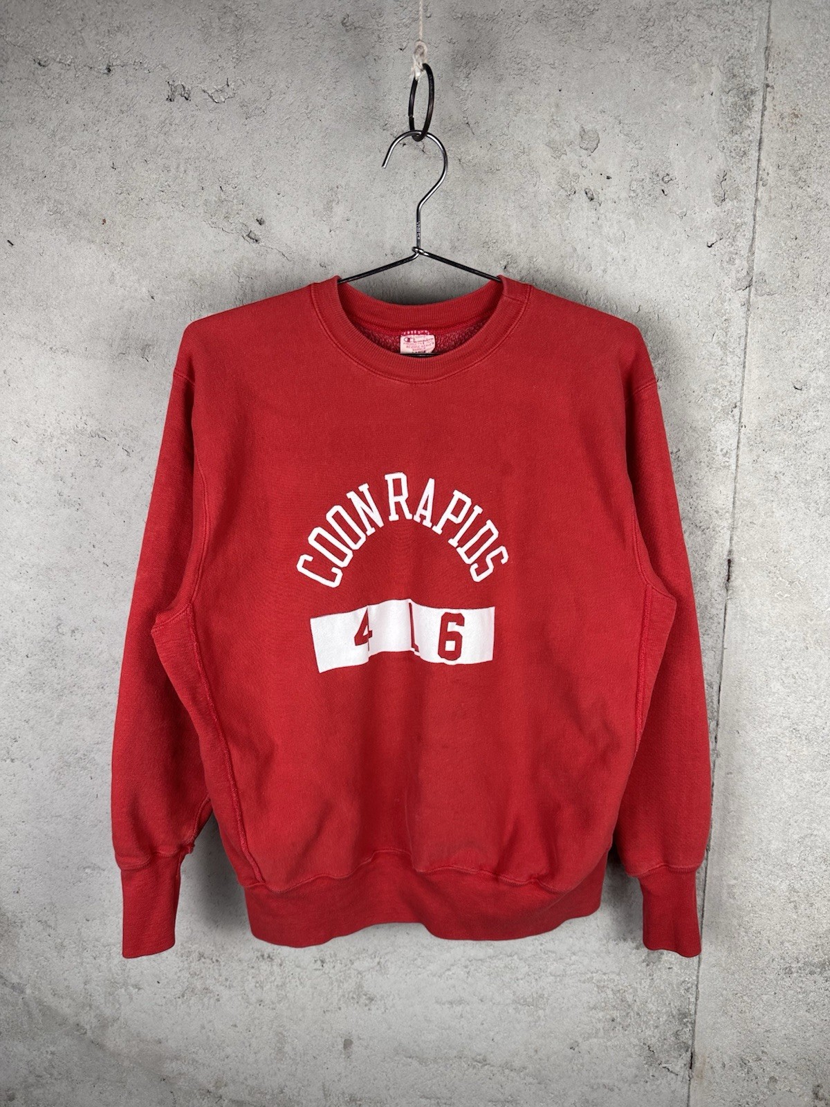 True Vintage 70s Champion Reverse Weave Coon Rapids HS Red Sweatshirt Sz Large True Vintage 70s Champion Reverse Weave Coon Rapids HS Red Sweatshirt Sz Large