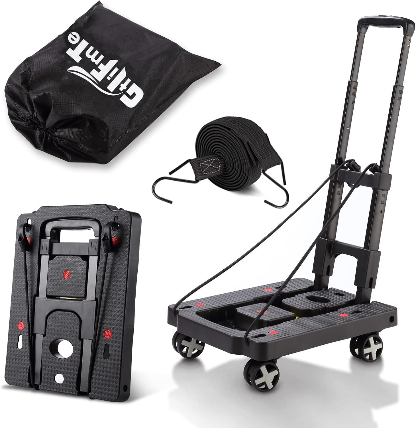 Foldable Hand Truck Lightweight Luggage Cart Airport Travel Car Seat Use