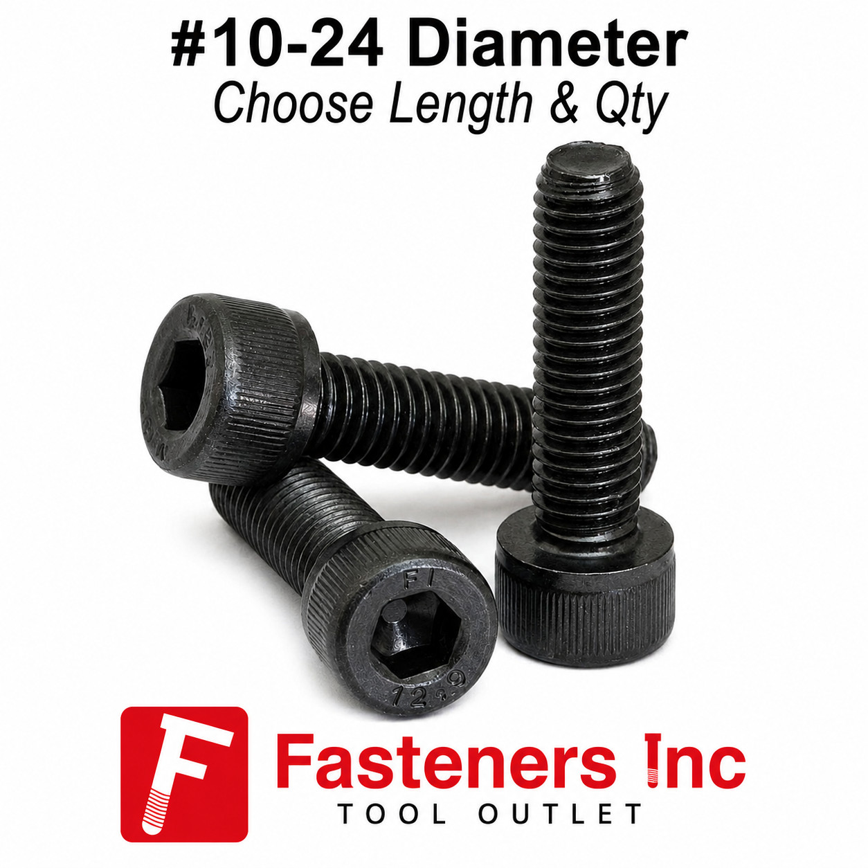 10-24 Socket Head Cap Screws Allen Black Oxide 12.9 (CHOOSE LENGTH & QTY)