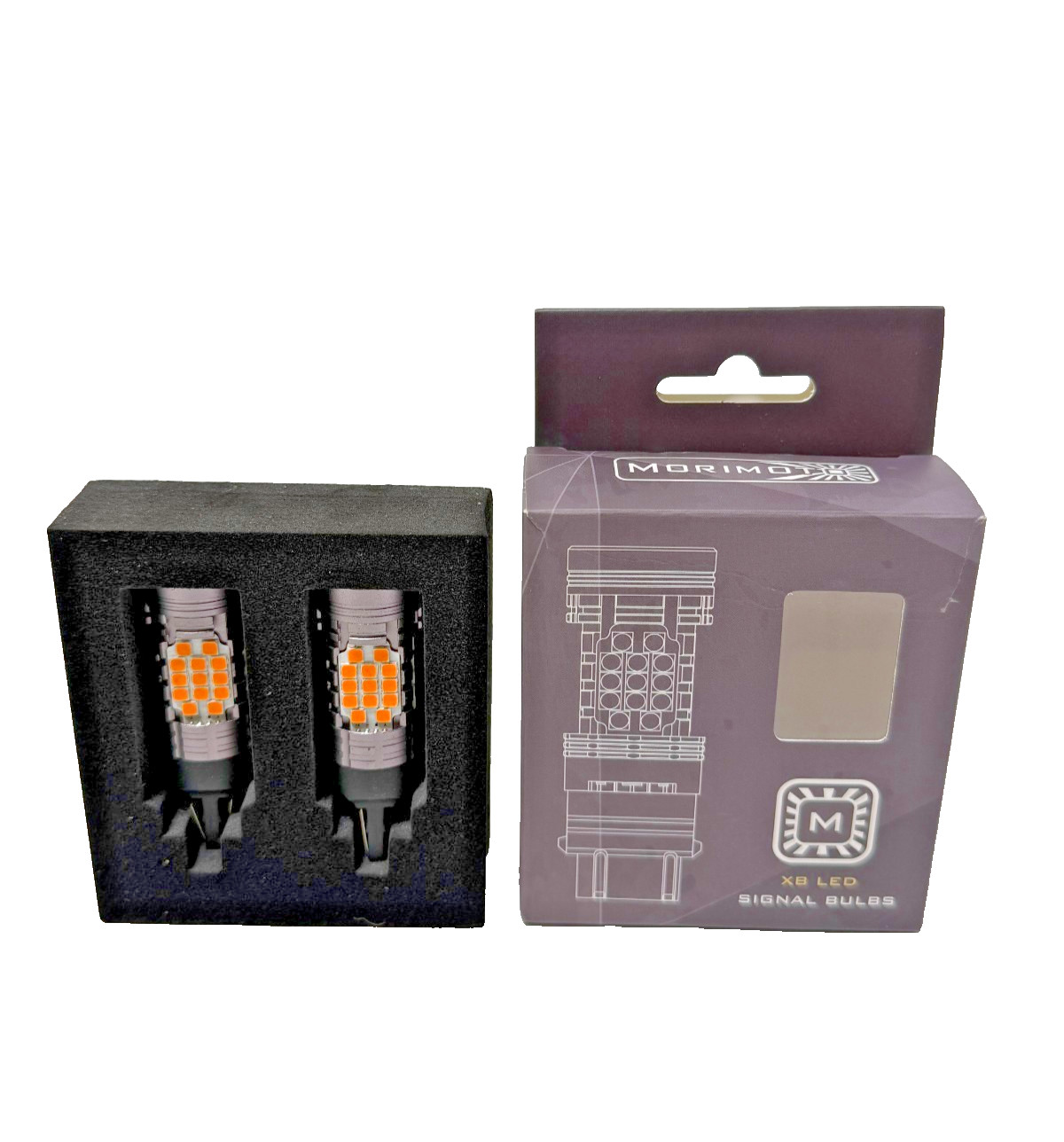 Morimoto 7440/7443 XB Amber LED Bulbs Resistor-Free Set LED411 Open Box