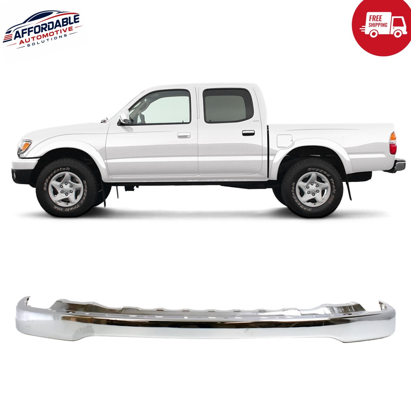Front Bumper Face Bar Chrome Steel For 2001-2004 Toyota Tacoma