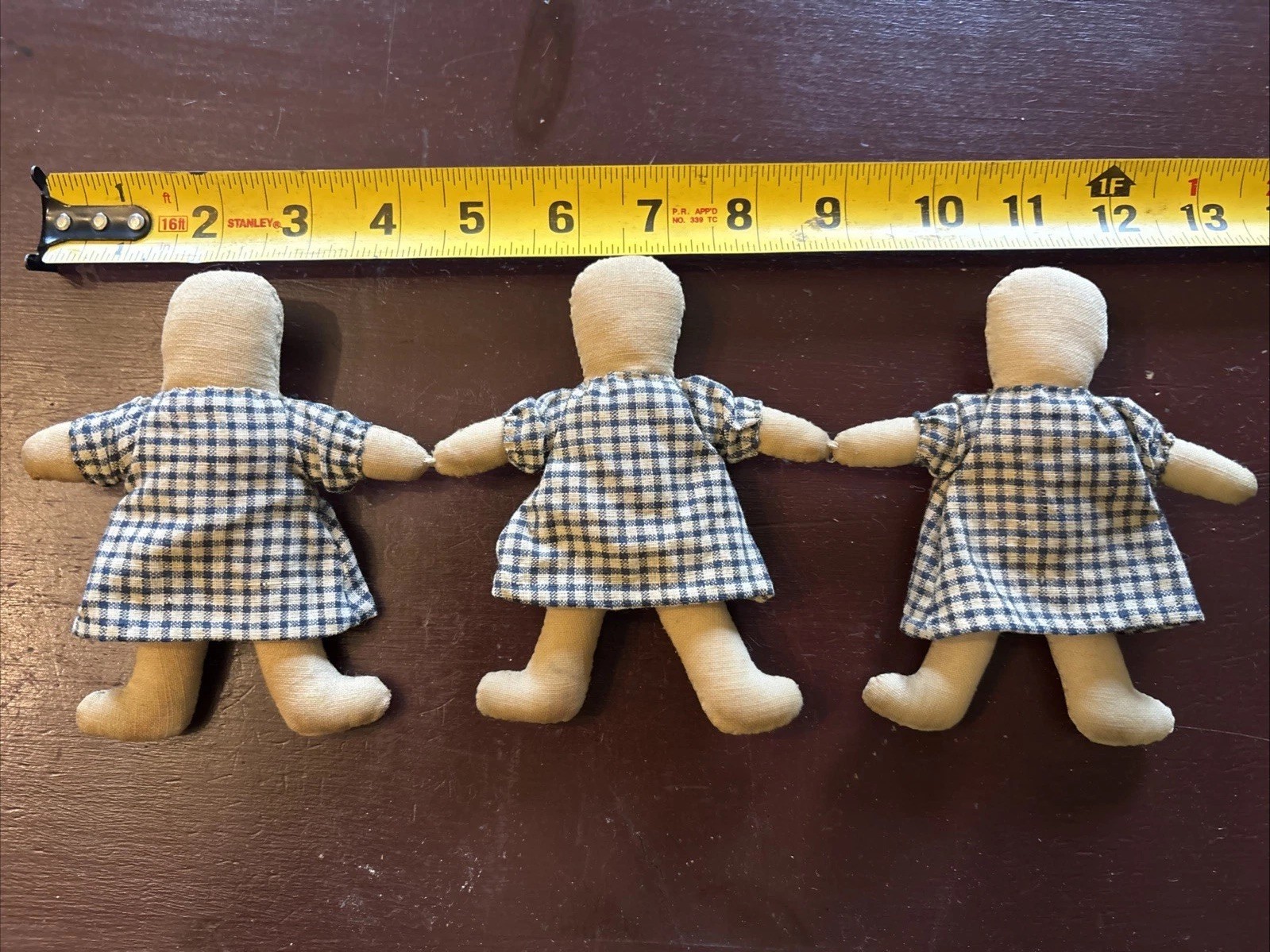 vintage primitive country rag doll garland (or doll chain banner)