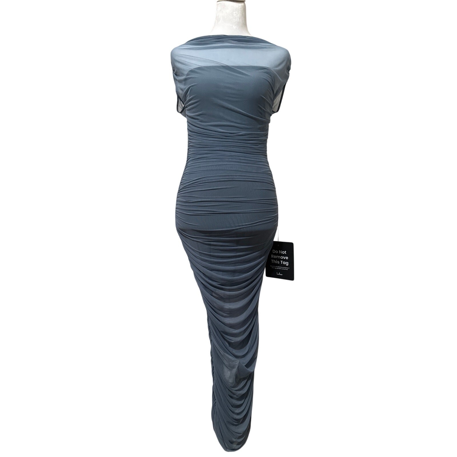 Lulus Mesh Ruched Bodycon Midi Dress Women\'s Size Small Lulus Mesh Ruched Bodycon Midi Dress Women\'s Size Small