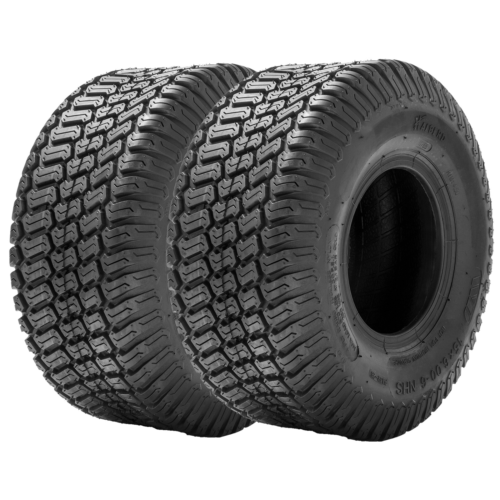 TWO 16x6.50-8 Lawn Mower Tires 16x6.5x8 4PR Heavy Duty Garden Tractor Tubeless