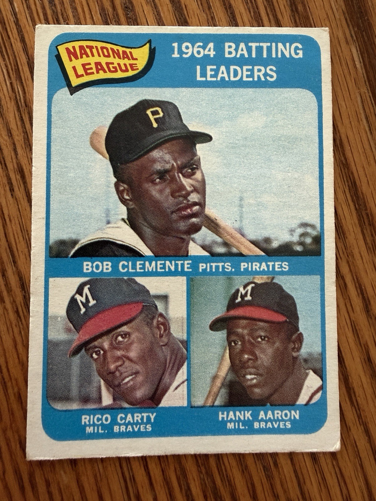 1965 Topps #2 Batting Leaders Roberto Clemente Hank Aaron VG-EX HOF Great Color