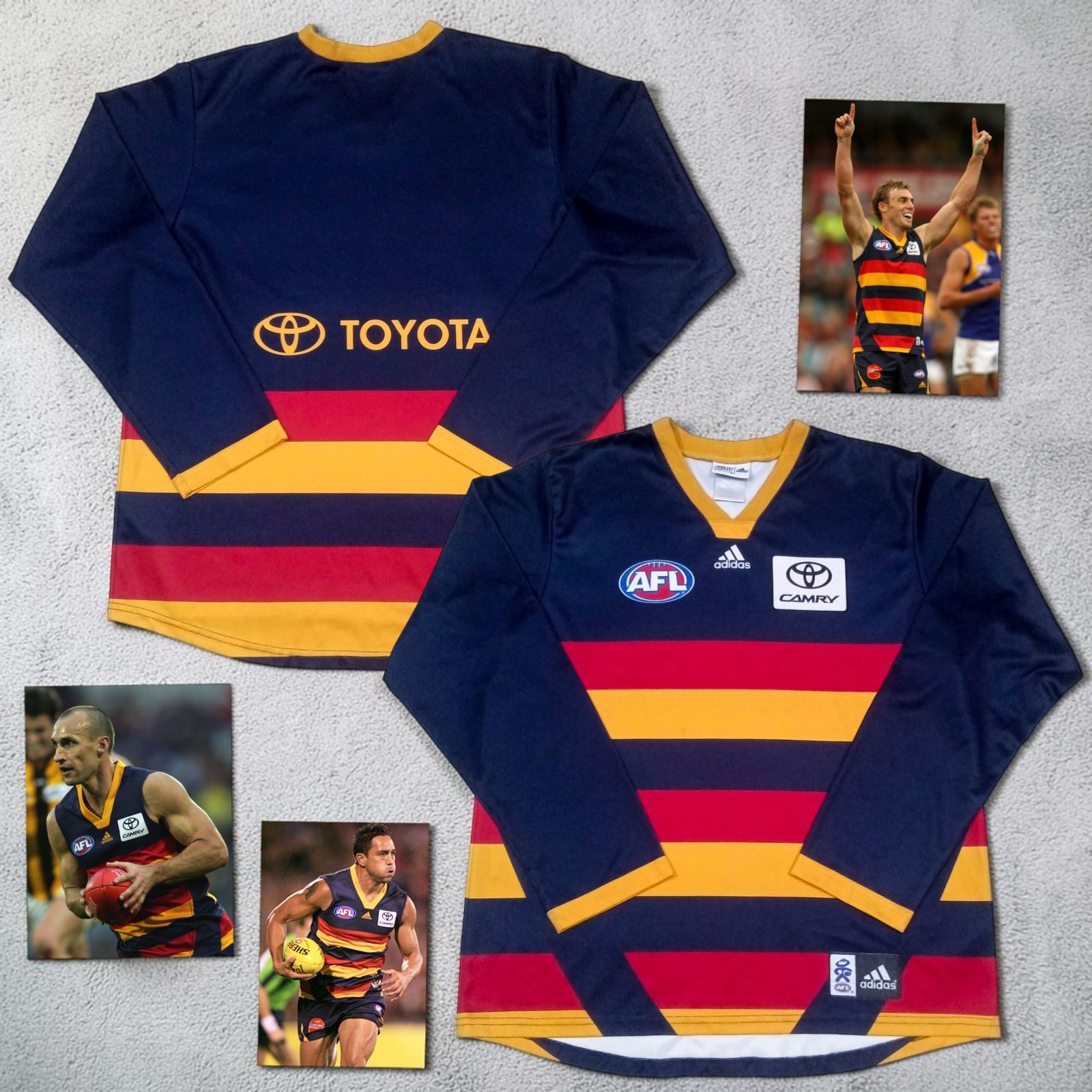 RARE VTG 2006-08 Adidas Adelaide Crows AFL Long Sleeve Guernsey Jumper Size 2XL