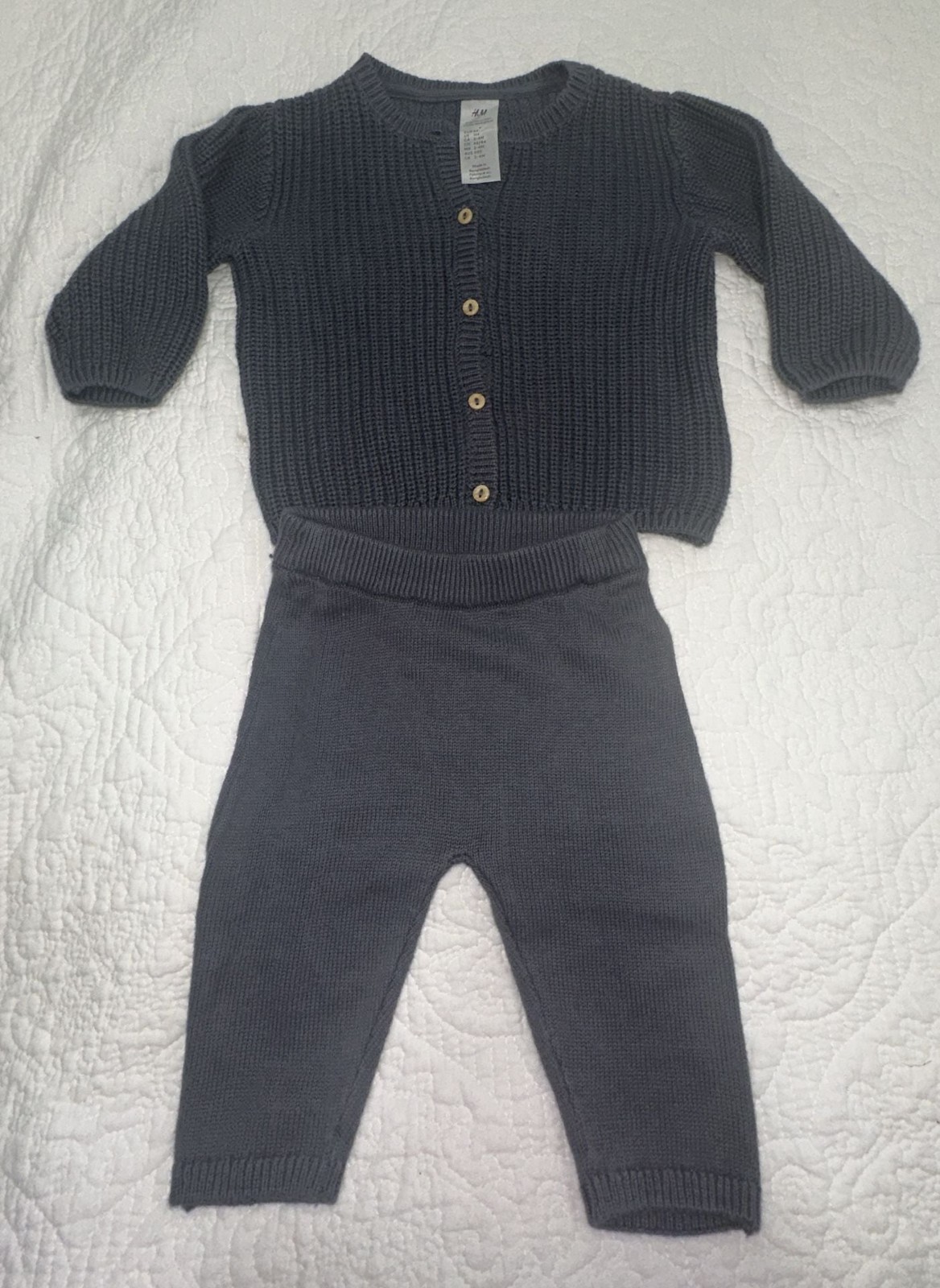 NWOT H&M Organic Cotton Knit Cardigan and Pants Set