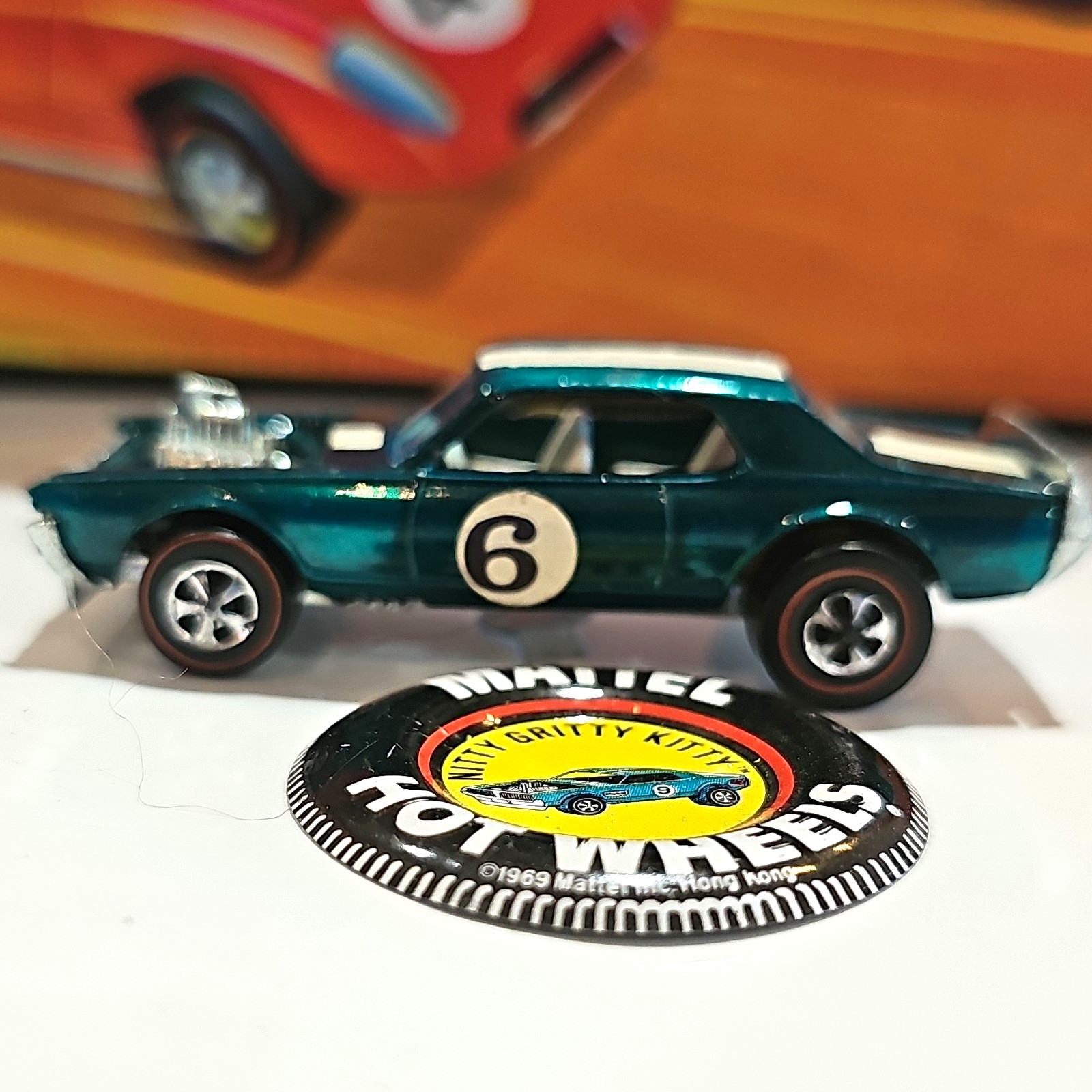 VINTAGE HOT WHEELS REDLINE 1969 NITTY GRITTY KITTY AQUA HK WITH METAL BUTTON VINTAGE HOT WHEELS REDLINE 1969 NITTY GRITTY KITTY AQUA HK WITH METAL BUTTON
