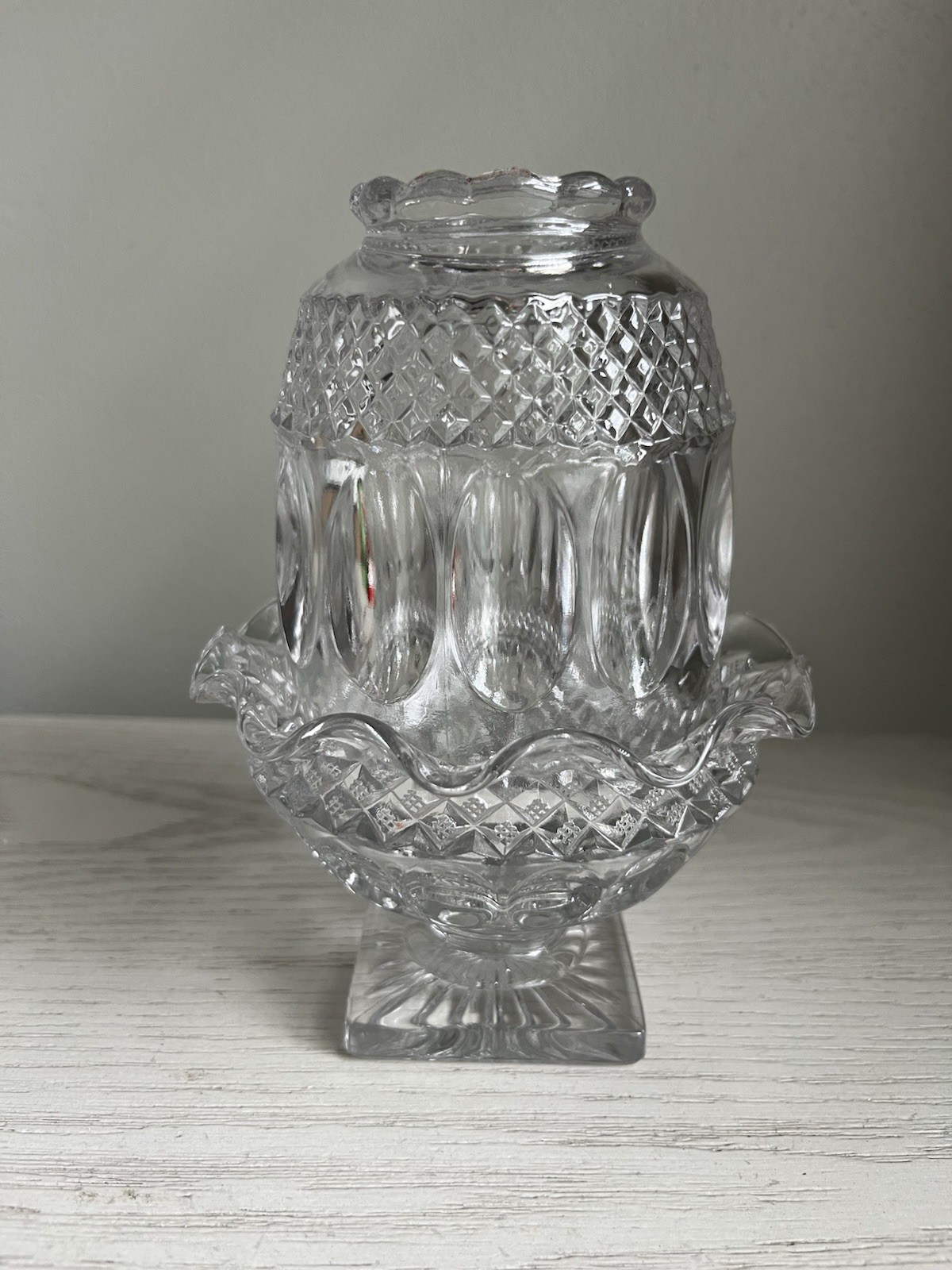 RARE Vintage Westmoreland Wakefield Clear Glass Fairy Lamp ~ 6 1/2” Tall