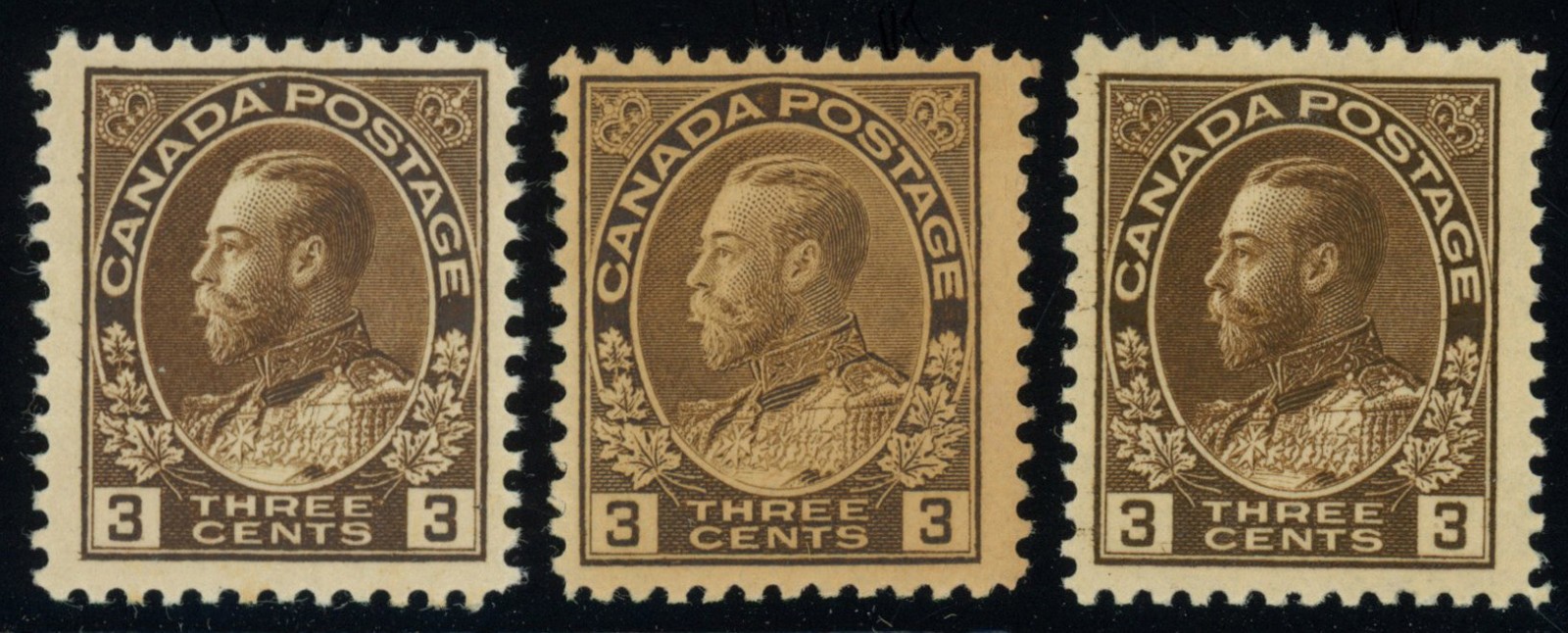 Canada Scott# 108, Mint, (3) Diff Shades, (See Full Description) SCV$165 (51979)