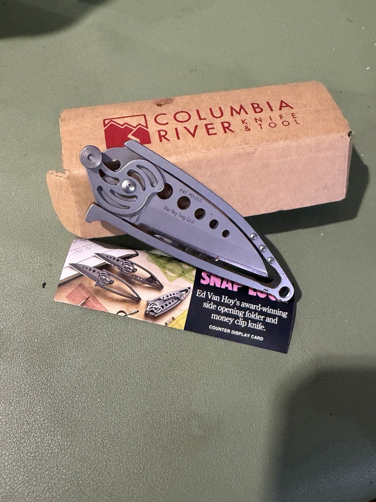 CRKT 5102 Ed Van Hoy Snap Lock Folding Knife RSL Cam Lock Rare Collector