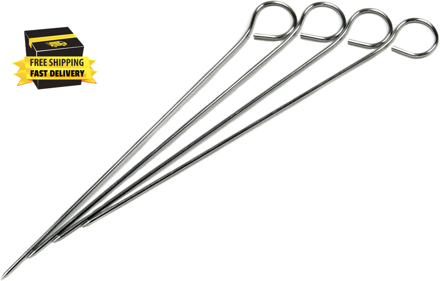 Premium BBQ Skewers, 9 Inch 4 Piece Set, Stainless Steel ⭐️⭐️⭐️⭐️⭐️