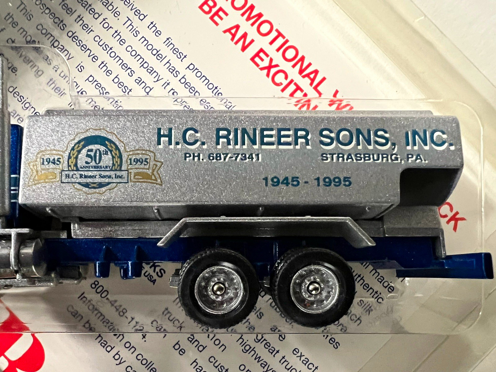Winross H.C. Rineer Sons Inc 50th Anniversary 1:64 Diecast Truck Blue/Silver Winross H.C. Rineer Sons Inc 50th Anniversary 1:64 Diecast Truck Blue/Silver