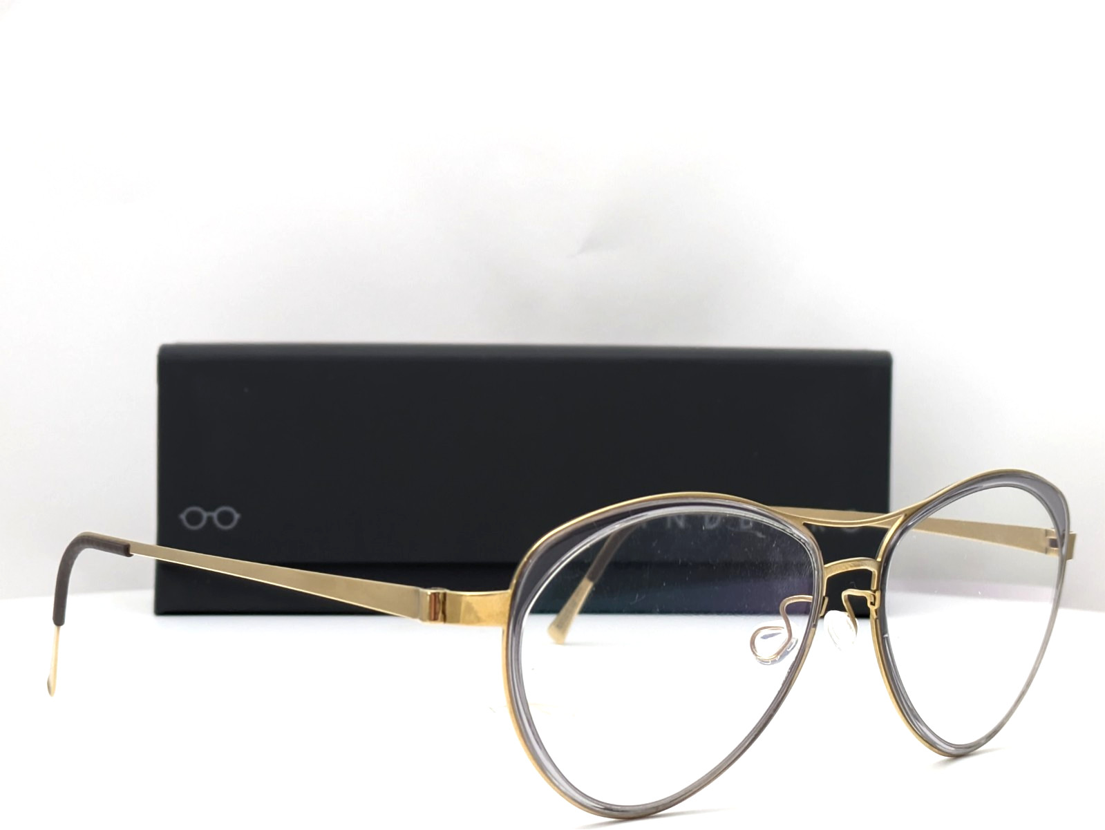 Lindberg Strip Titanium 9746 PGT Gold Unisex Eyeglasses Frames 52-16-135