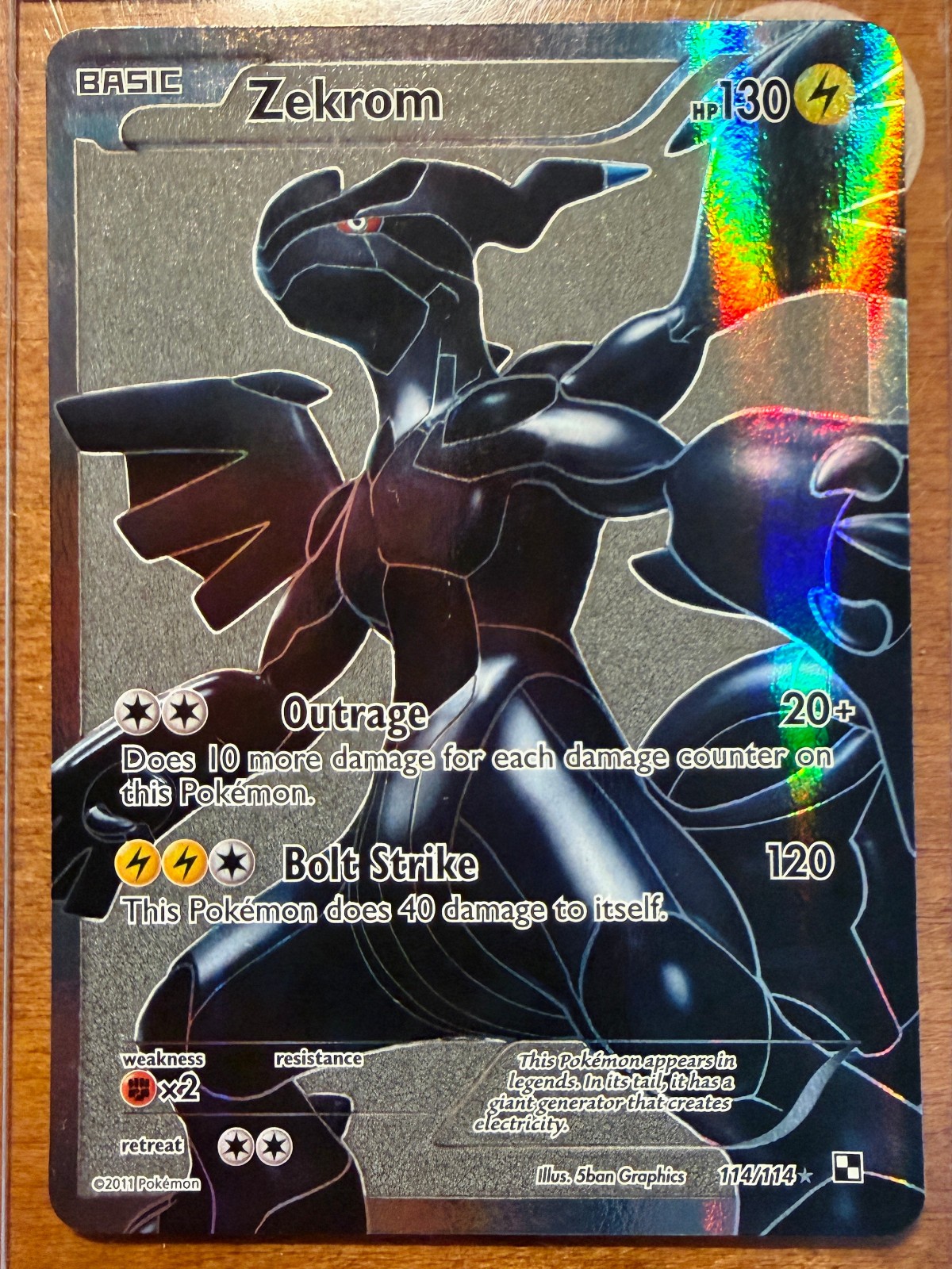 2011 Pokémon Black & White Zekrom 114/114 Full Art Ultra Rare Holo (English)