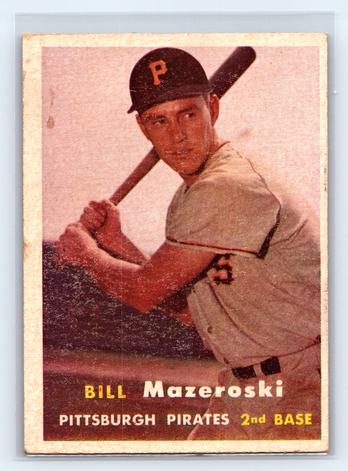 1957 Topps #24 Bill Mazeroski Rookie Card RC HOF Pittsburgh Pirates Baseball VG