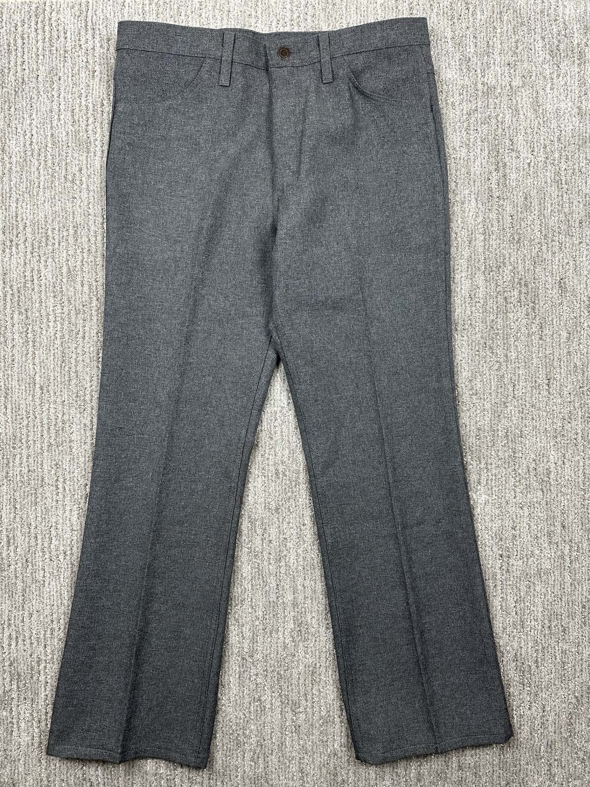 NWT Wrangler Men 35x30 Heather Gray Polyester Wrancher Dress Pants Boot 82HG NWT Wrangler Men 35x30 Heather Gray Polyester Wrancher Dress Pants Boot 82HG