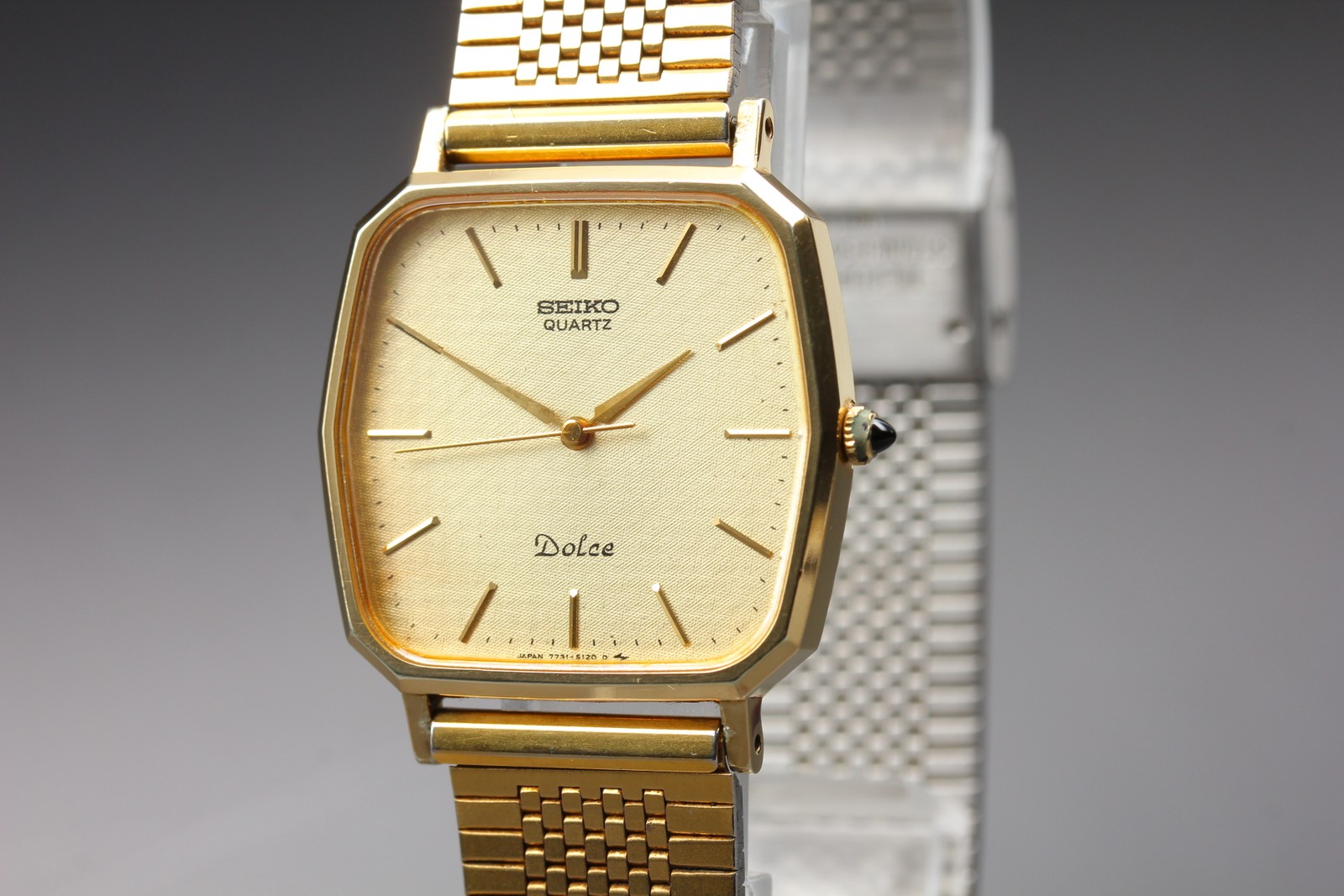 Vintage 1983 [ Exc+5 ] SEIKO Dolce 7731-5120 Gold Men\'s Quartz Watch JPN