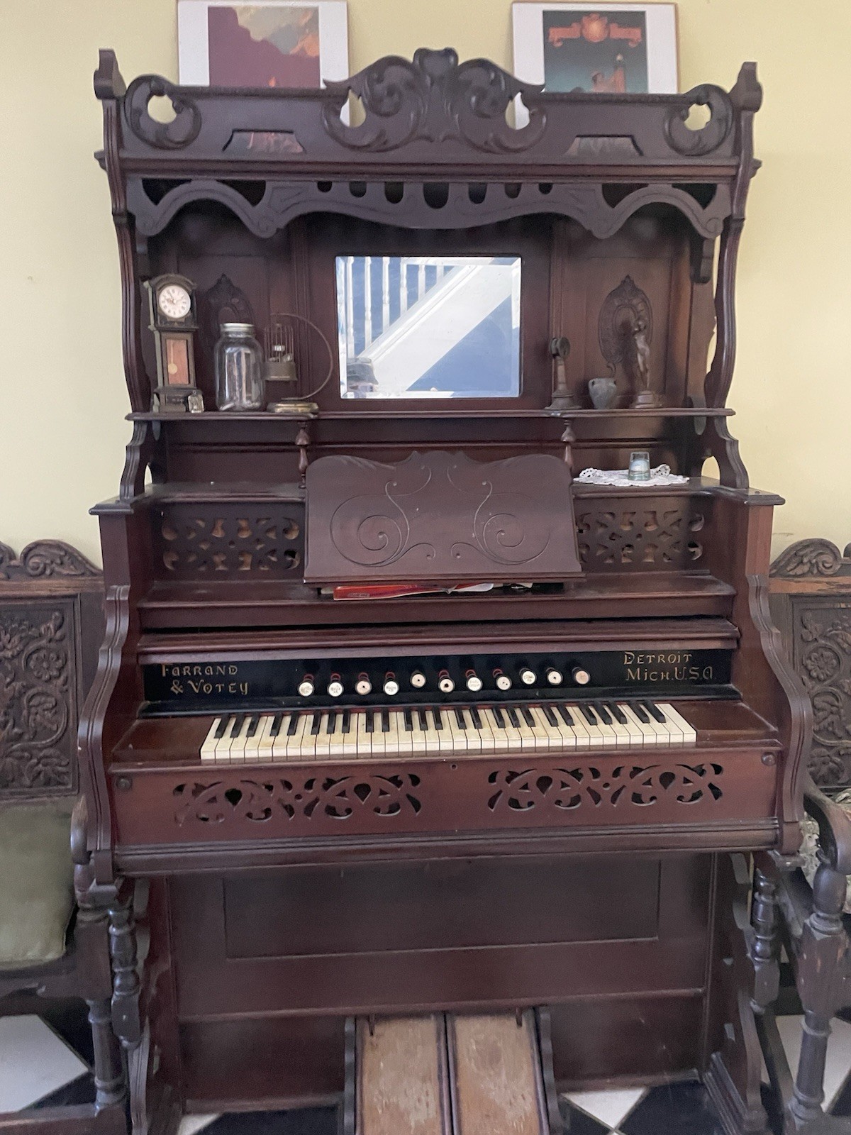 Antique Circa 1905 Farrand & Votey Wood Ornate Organ Piano Or Best Offer
