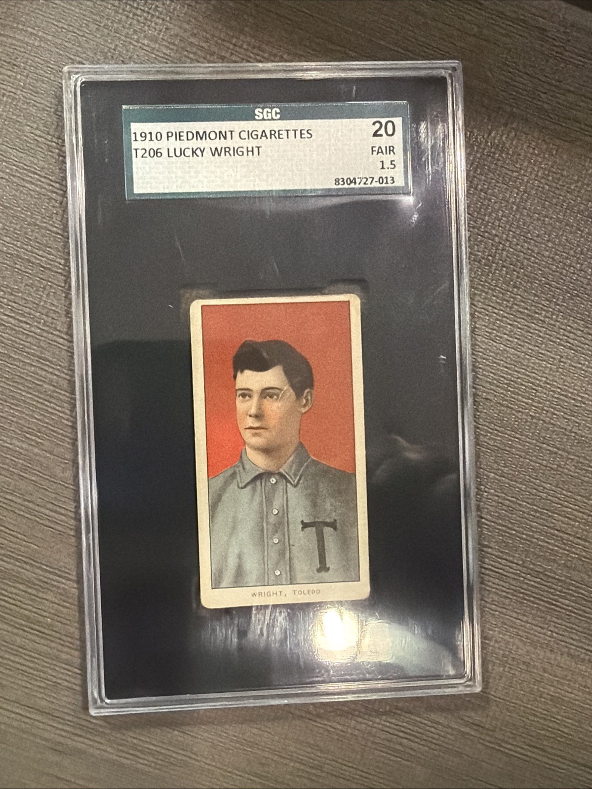 1910 Piedmont T206 Lucky Wright SGC 1.5 Toledo 