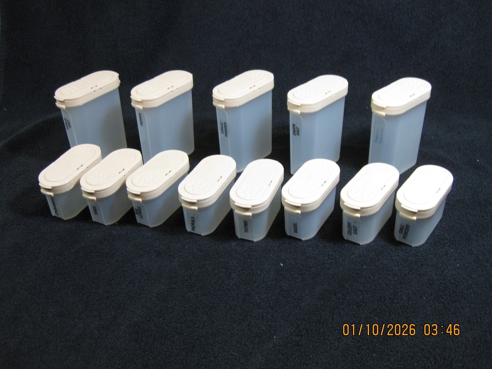 13 Vintage Tupperware Modular Mates Spice Containers Beige Lids 1846 1843