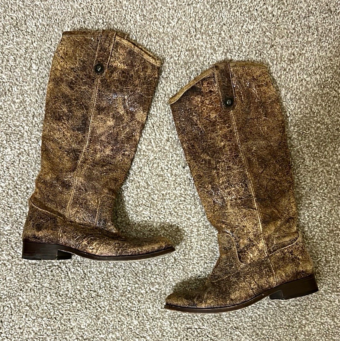 Frye Women’s 6.5B Melissa Glazed Distressed Leather Riding Boot Western Grunge