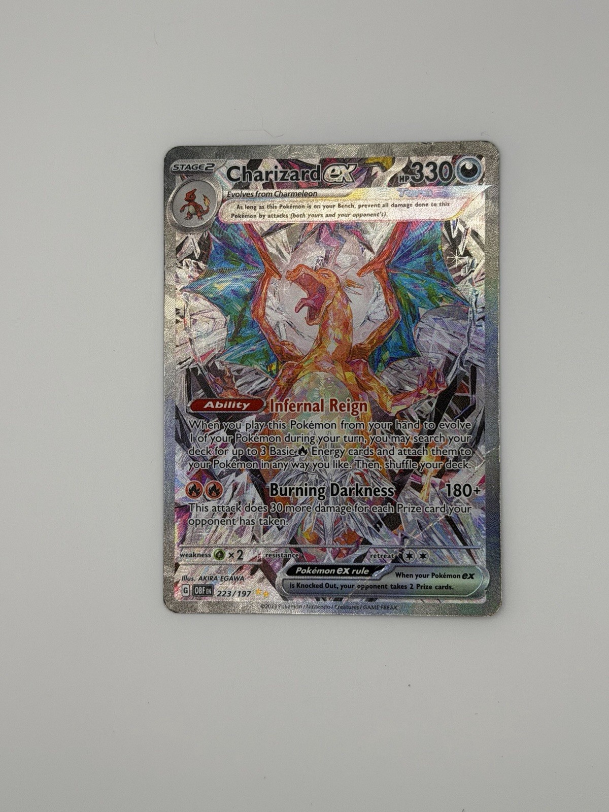 Pokemon TCG Charizard ex 223/197 SV03 Obsidian Flames Full Art Holo EN Pokemon TCG Charizard ex 223/197 SV03 Obsidian Flames Full Art Holo EN