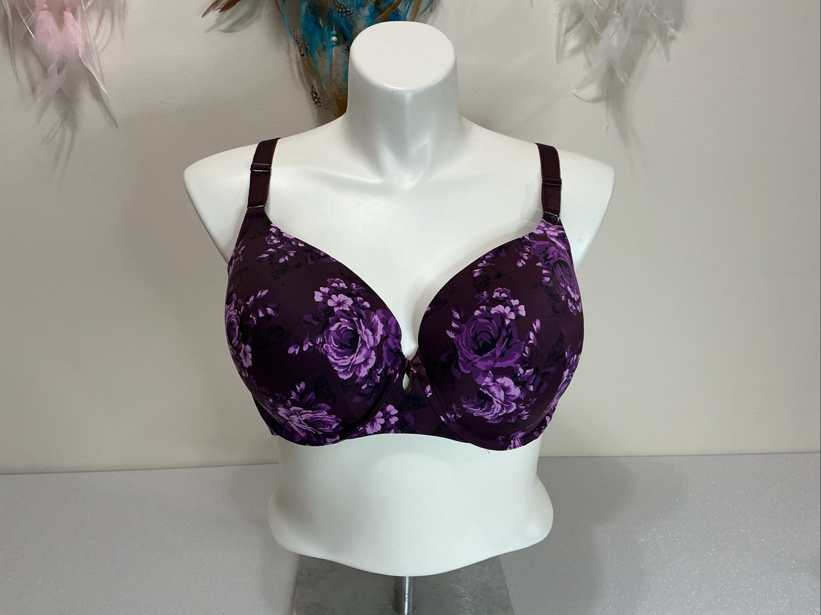 Torrid Lightly Lined Purple Floral Plus Size Bra 42DD