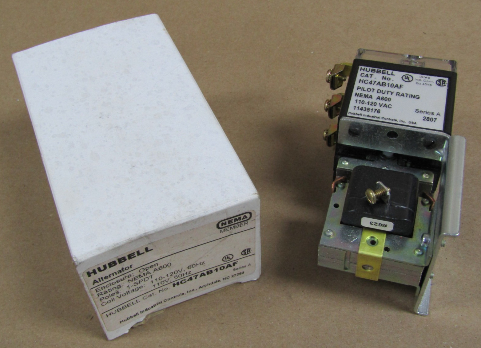 🙌 NEW HUBBELL NEMA A600 ALTERNATING RELAY COIL 110-120 VAC 1 POLE HC47AB10AF